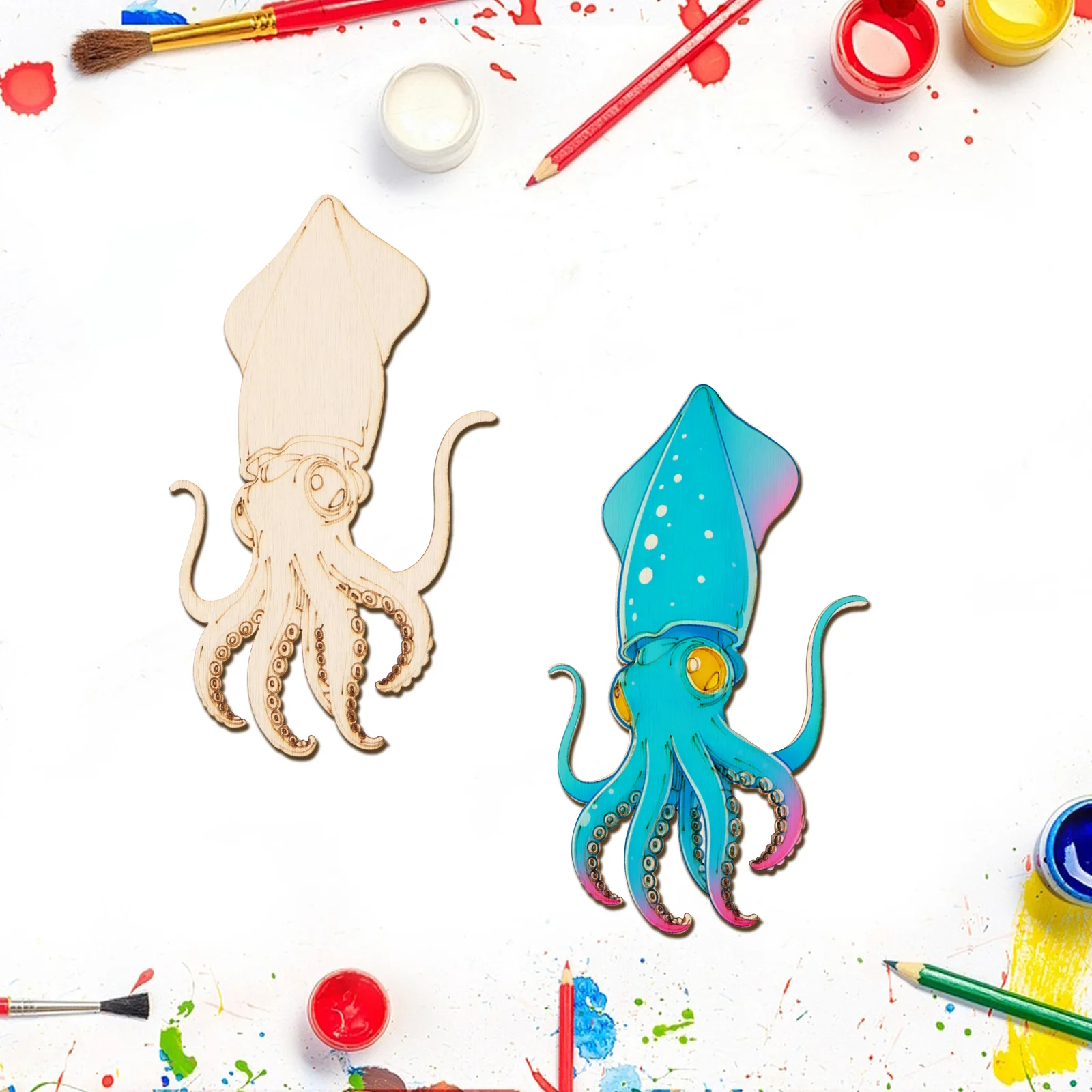 10pcs/set Unfinished Wood Craf - Art & Craft Paper Ideas For Kids avaliação e preço