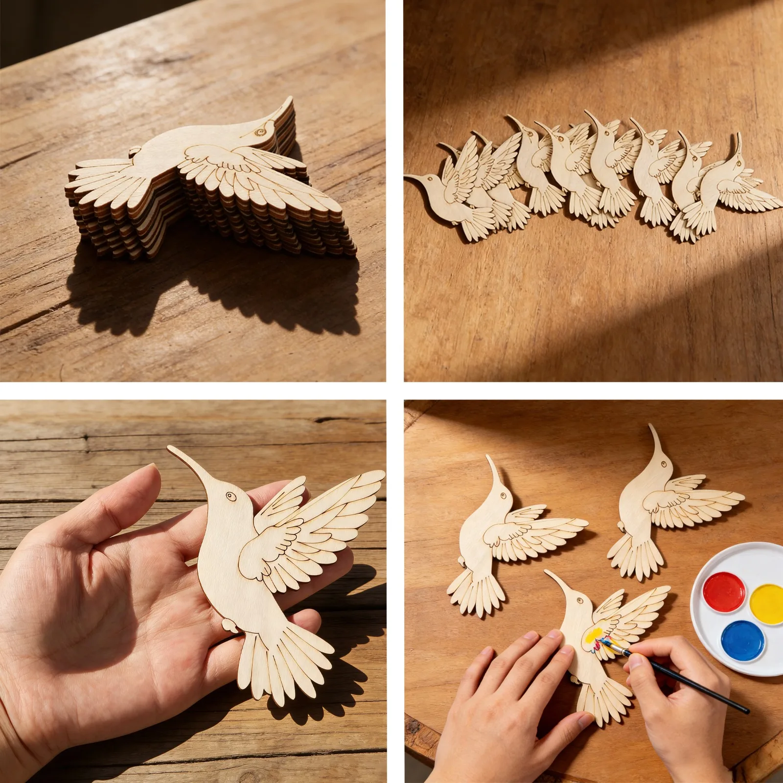 10pcs Unfinished Wood Animal B - Art & Craft Paper Ideas For Kids avaliação e preço