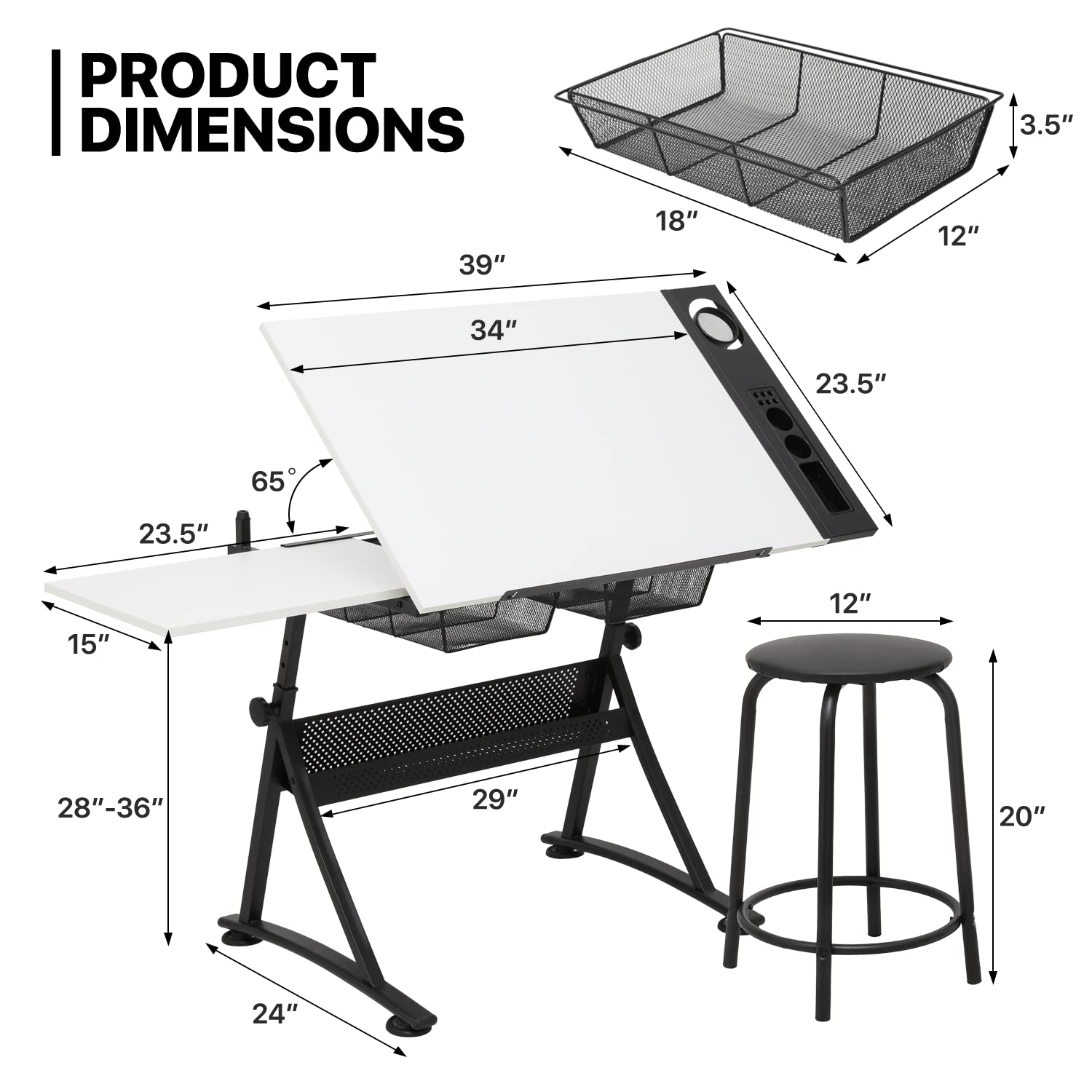 Art Deco Drafting Table, Heigh - Art & Craft Paper Ideas For Kids avaliação e preço