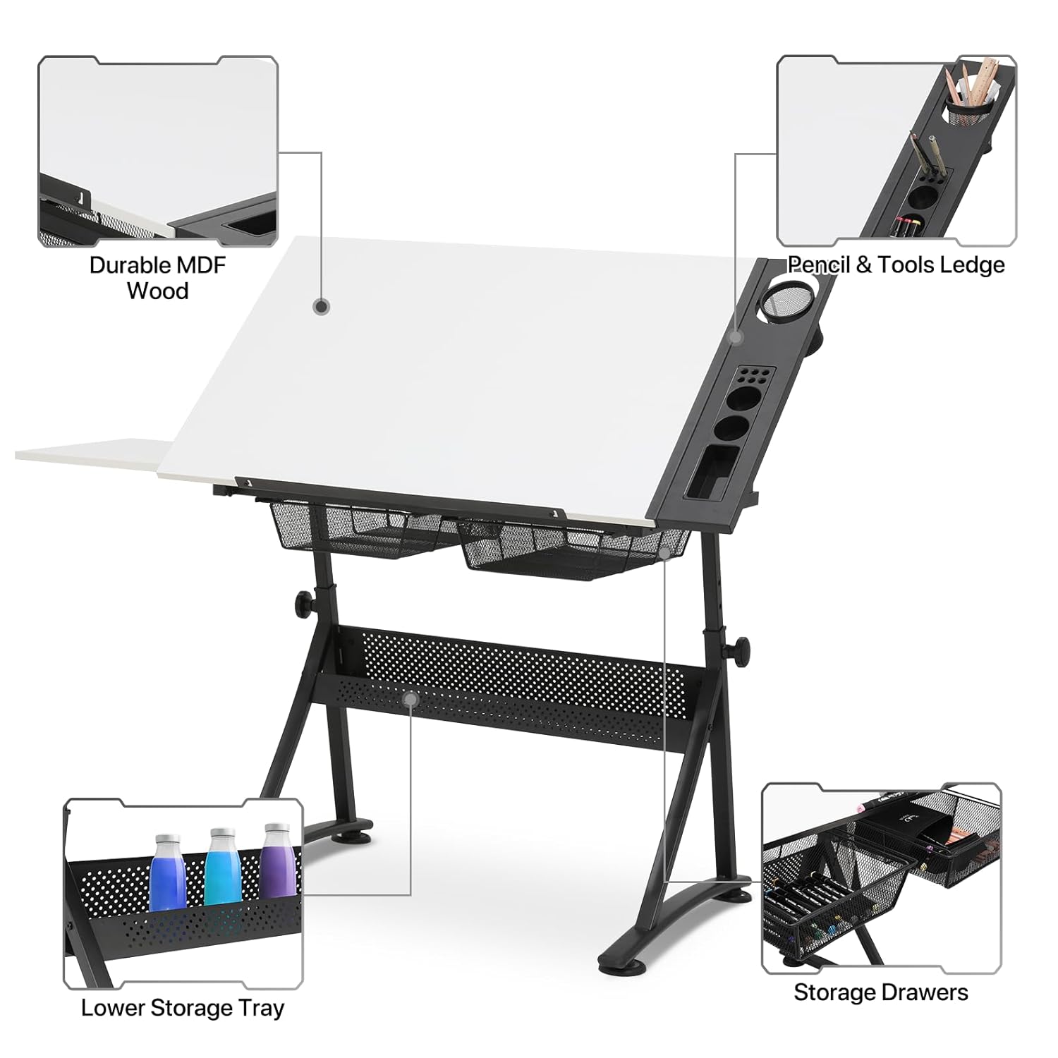 Art Deco Drafting Table, Heigh - Art & Craft Paper Ideas For Kids avaliação e preço