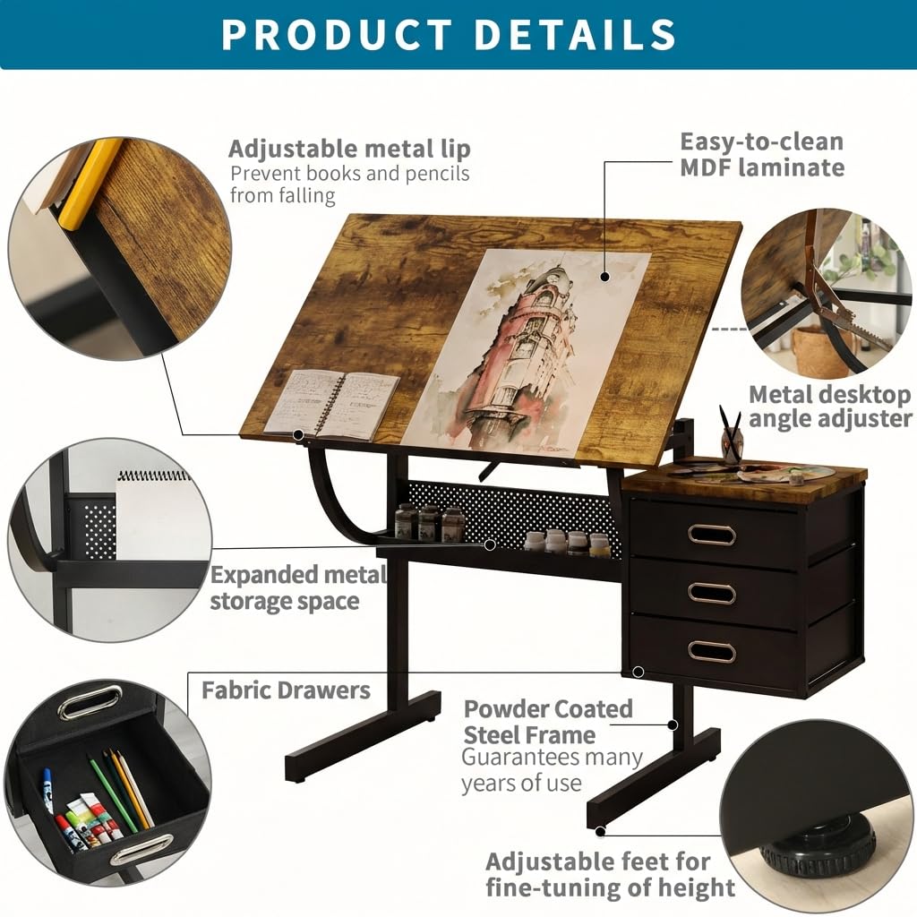 Adjustable Art Desk with Stora - Art & Craft Paper Ideas For Kids avaliação e preço