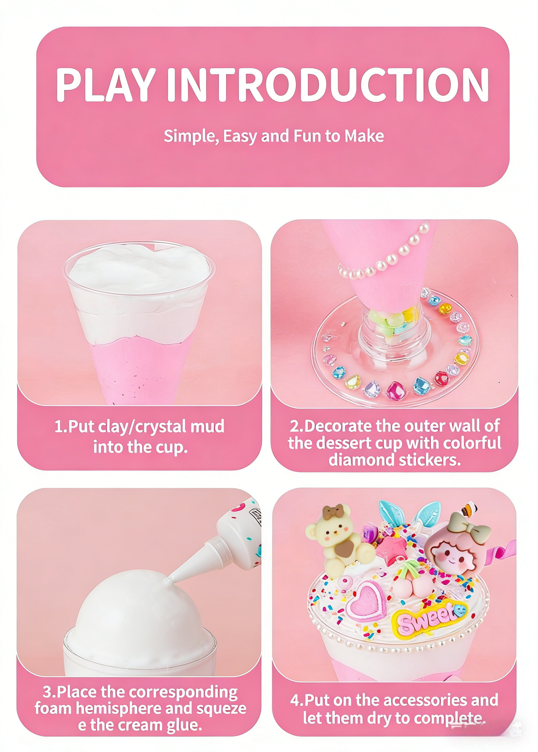 DIY Cream Glue Ice Cream Cup K - Art Craft Ice Cream avaliação e preço