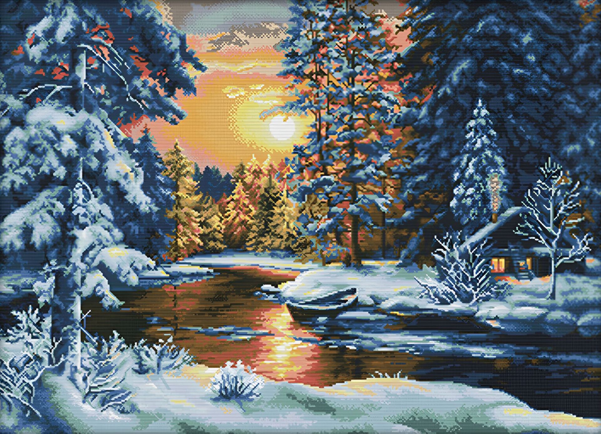 Sunset & Winter Landscape Diam - Art Craft Winter avaliação e preço