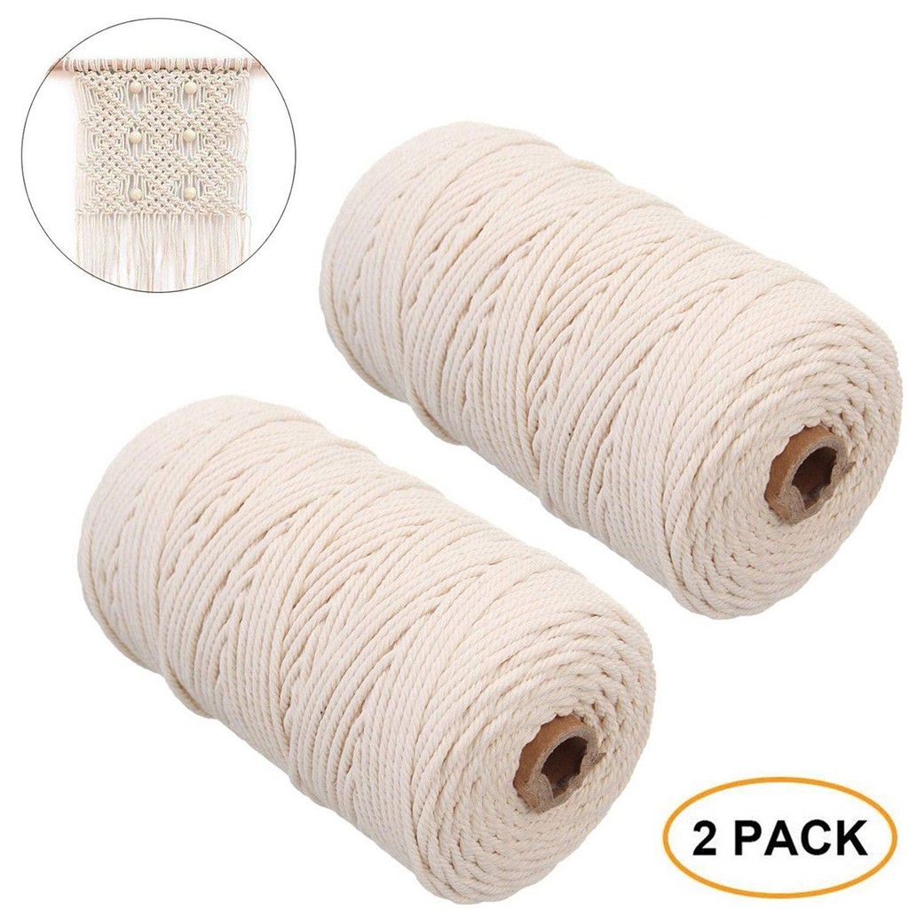 Macrame Rope 2mm 200M Natural  - Macrame Cord Cotton avaliação e preço