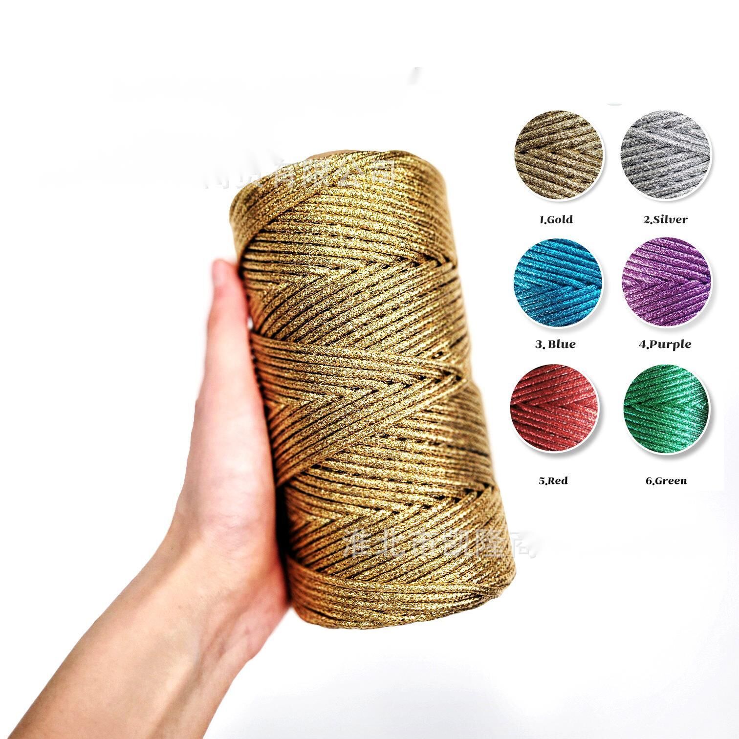 Shiny Metallic Braided Cord 3m - Macrame Cord Cotton avaliação e preço