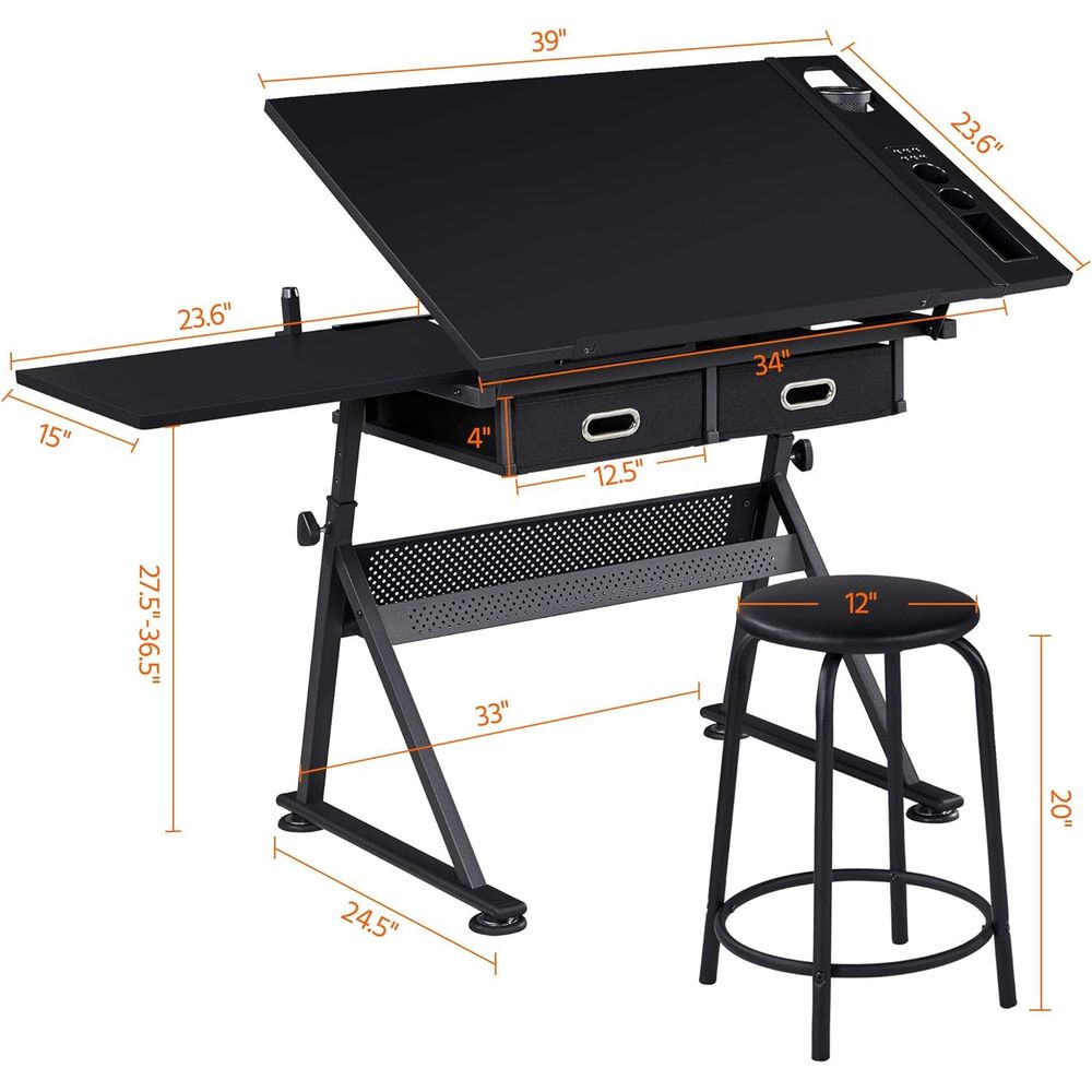 Drafting Table for Artists, He - Art & Craft Paper Ideas For Kids avaliação e preço