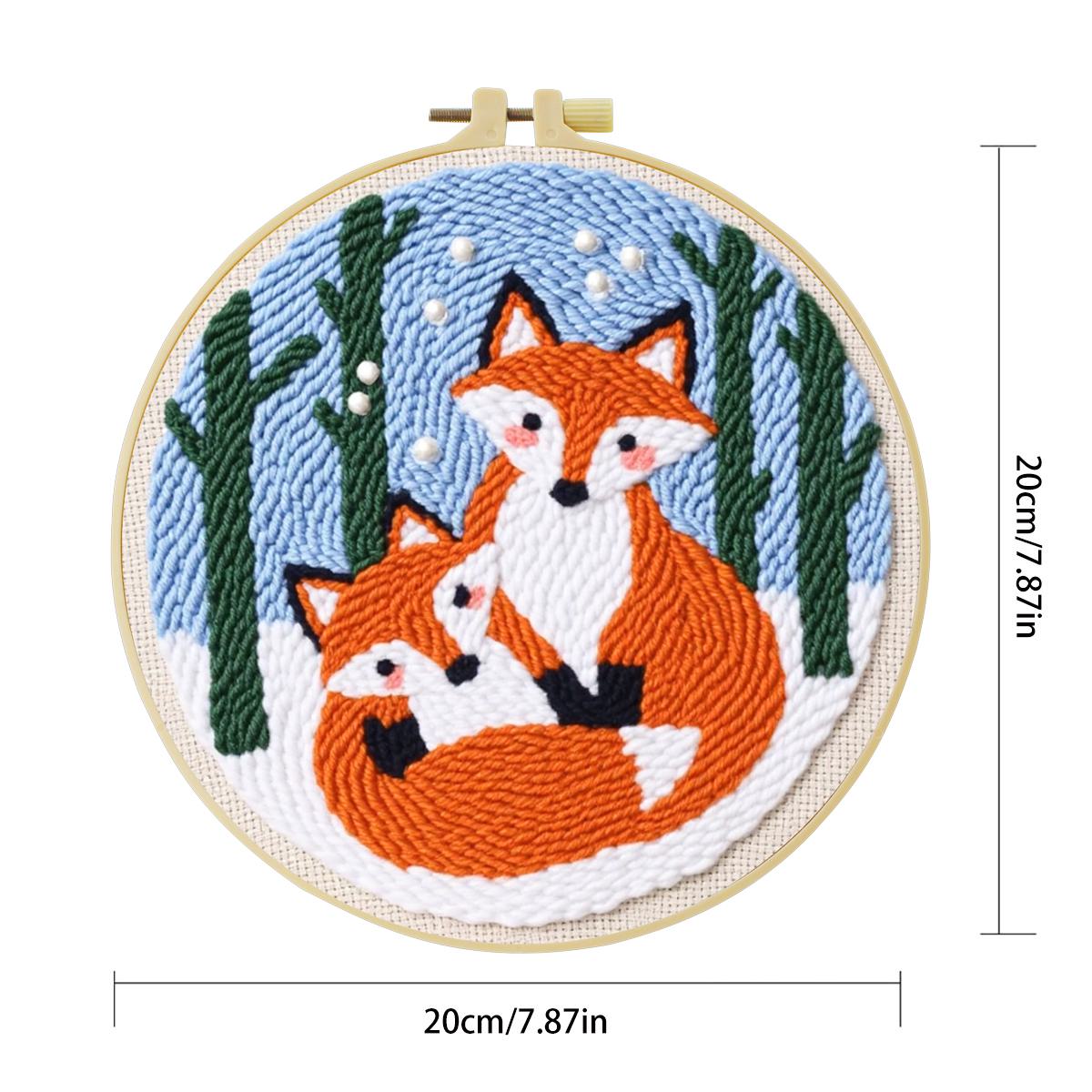 20X20CM/7.87inch Animal - Fox  - Punch Needle Kit avaliação e preço
