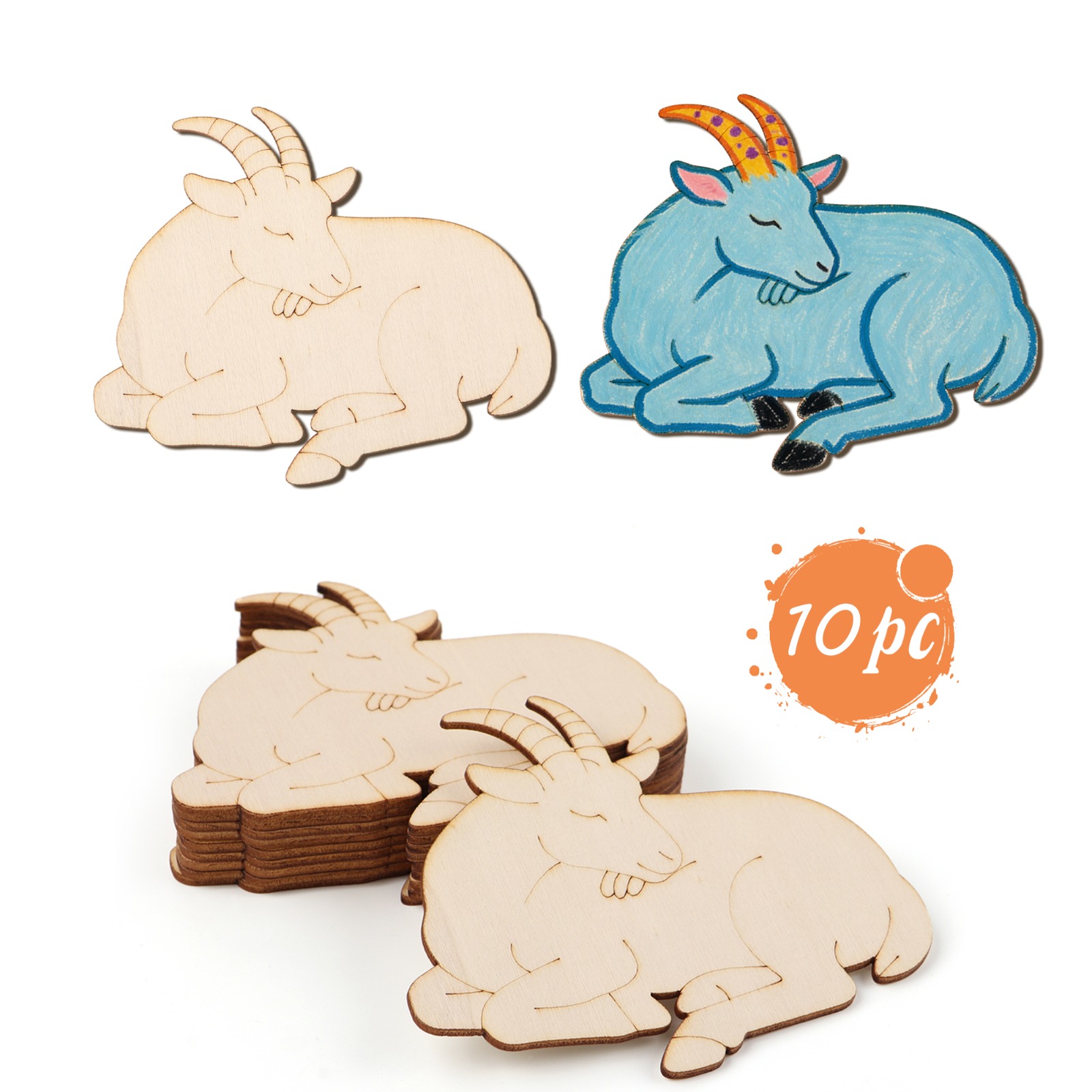 10pcs/set Unfinished Wood Shee - Art & Craft Paper Ideas For Kids avaliação e preço