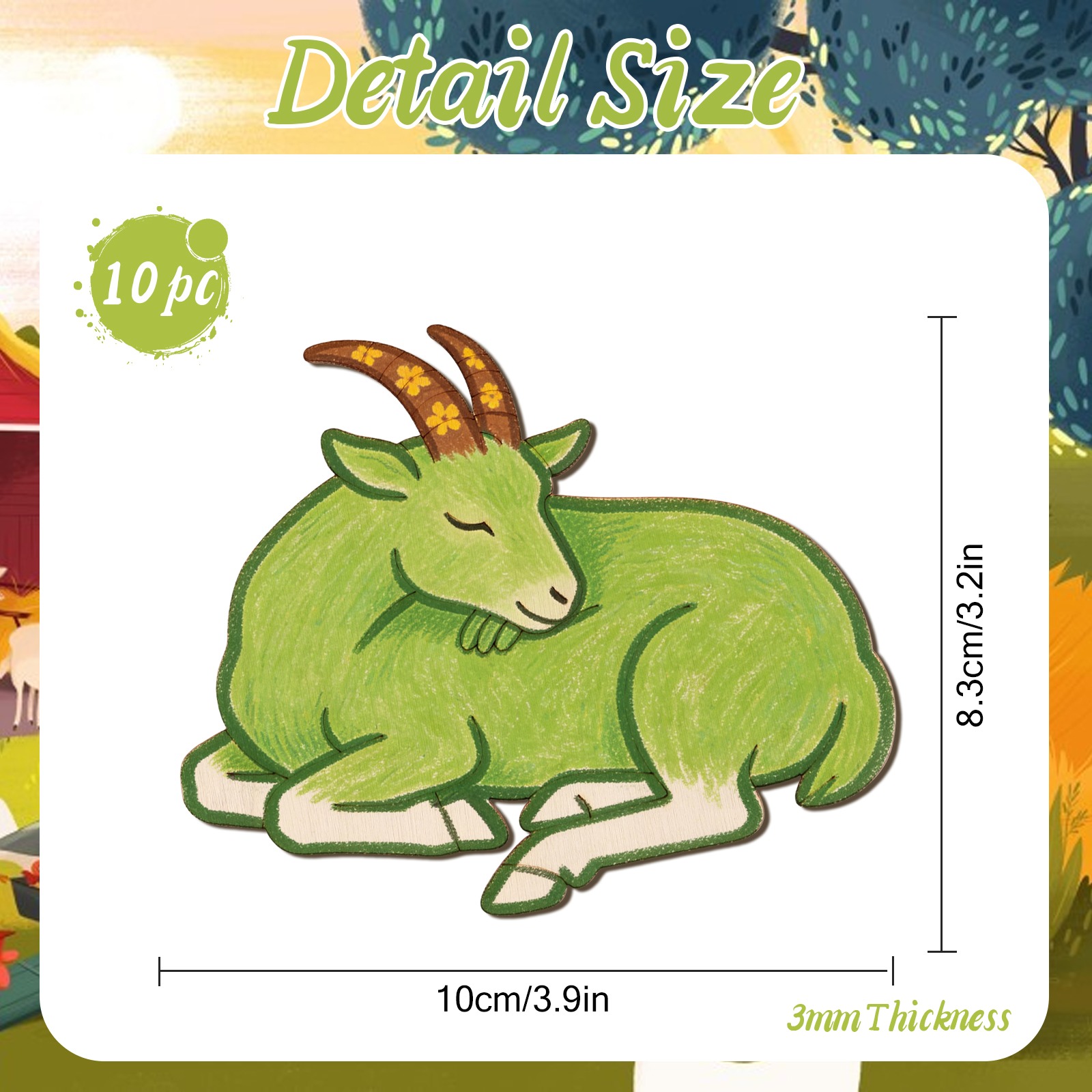 10pcs/set Unfinished Wood Shee - Art & Craft Paper Ideas For Kids avaliação e preço