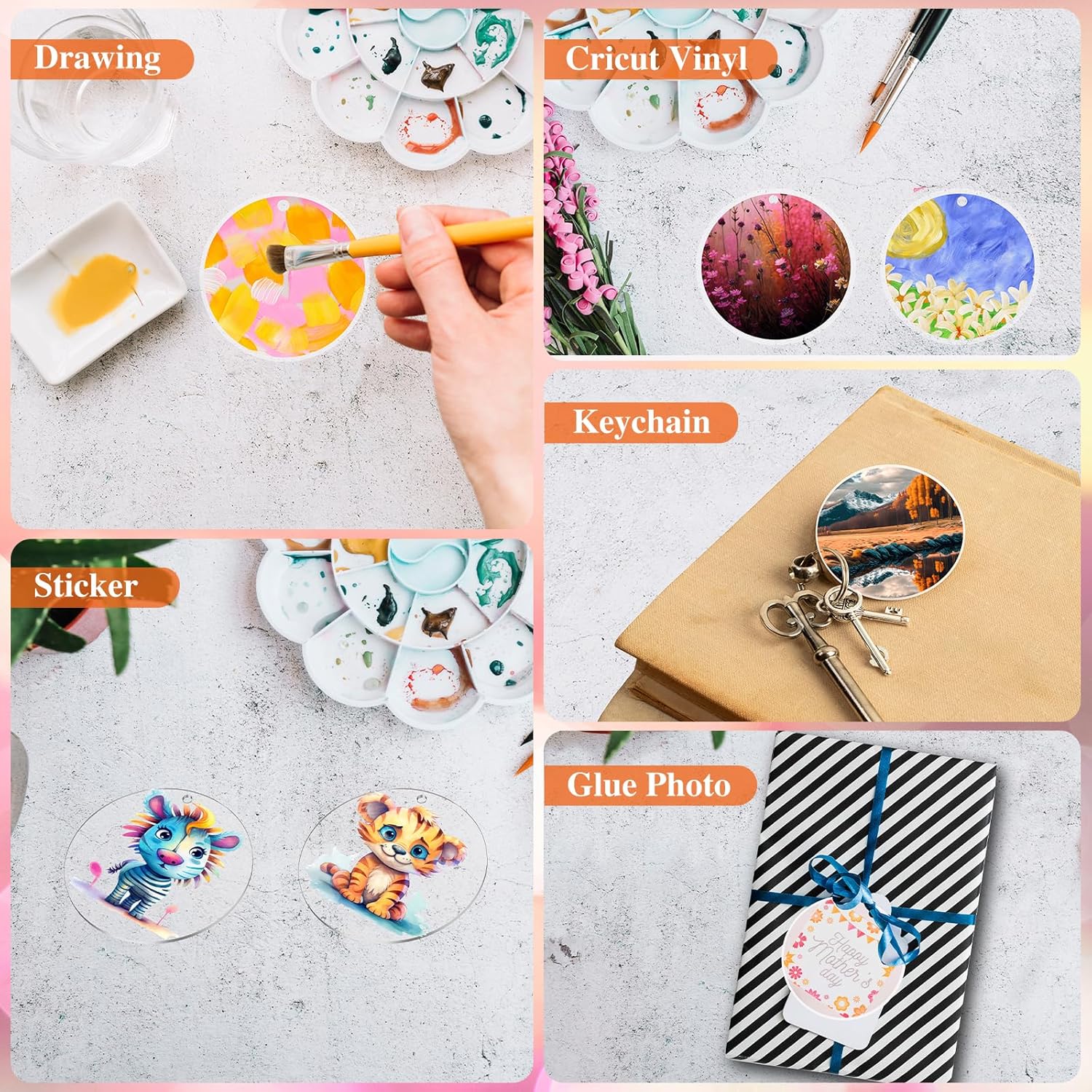 30 Pcs Clear Acrylic Circles 2 - Art Craft Activity avaliação e preço