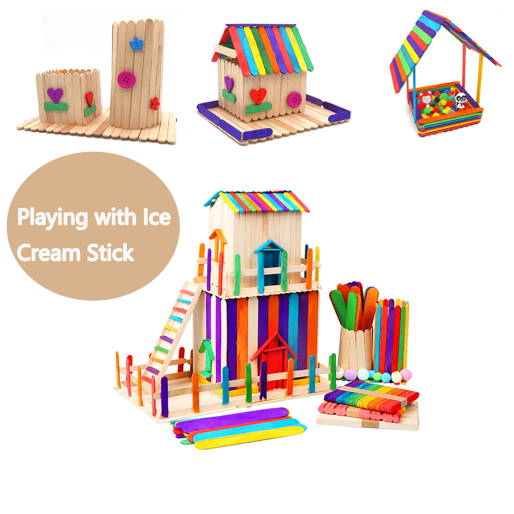 20/100/500Pcs Ice Cream Popsic - Art Craft Ice Cream avaliação e preço