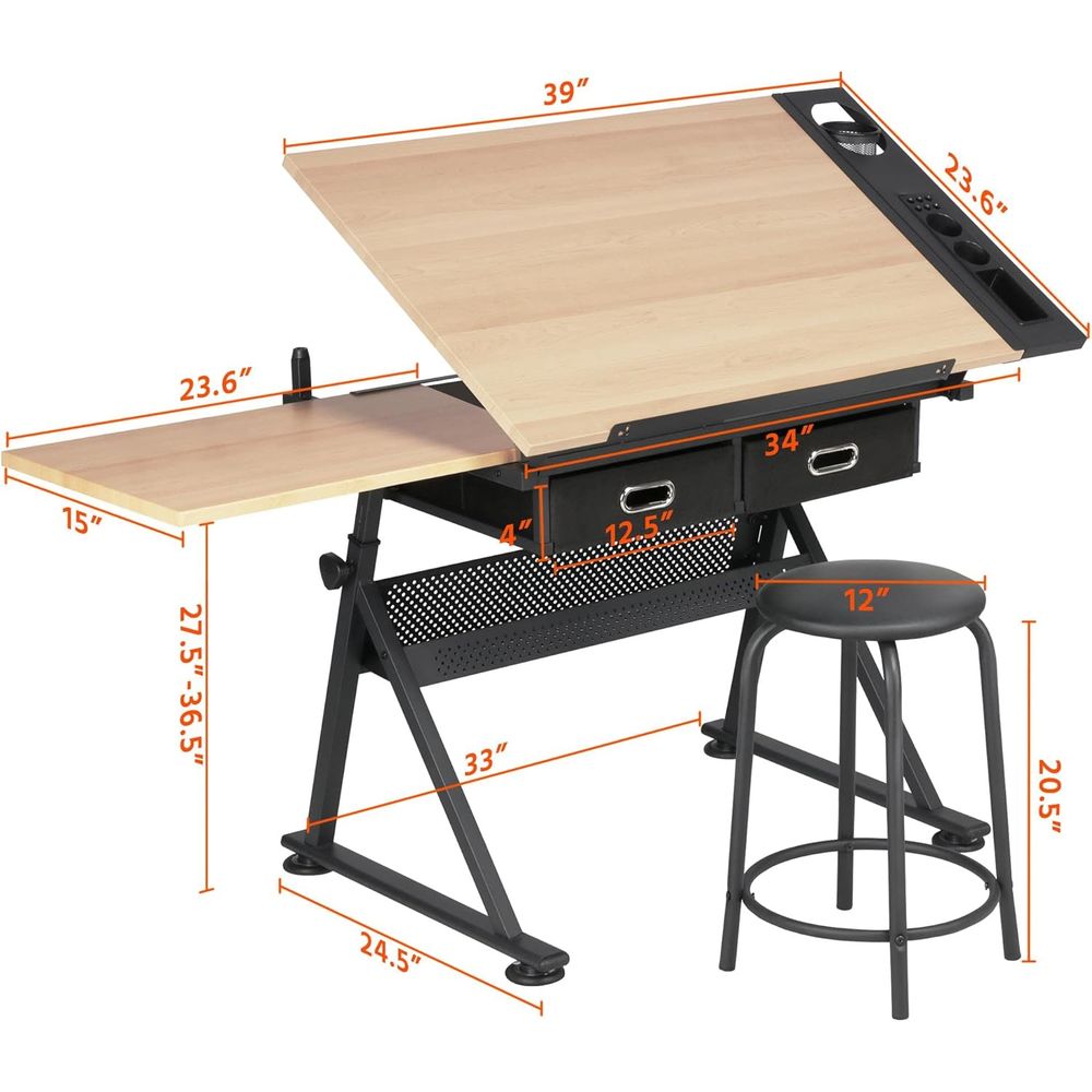 Height Adjustable Drating Tabl - Art & Craft Paper Ideas For Kids avaliação e preço
