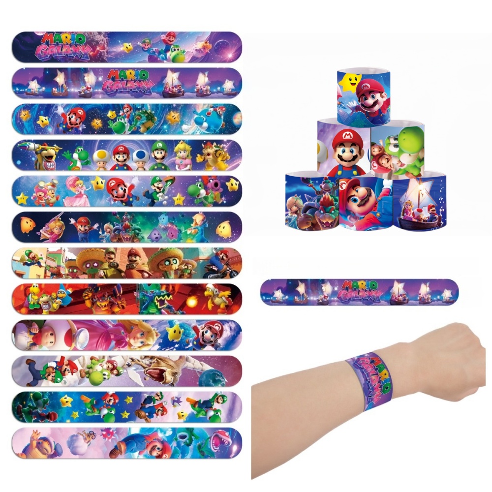 Super Mario PVC Slap Bracelets - Art Craft Party avaliação e preço