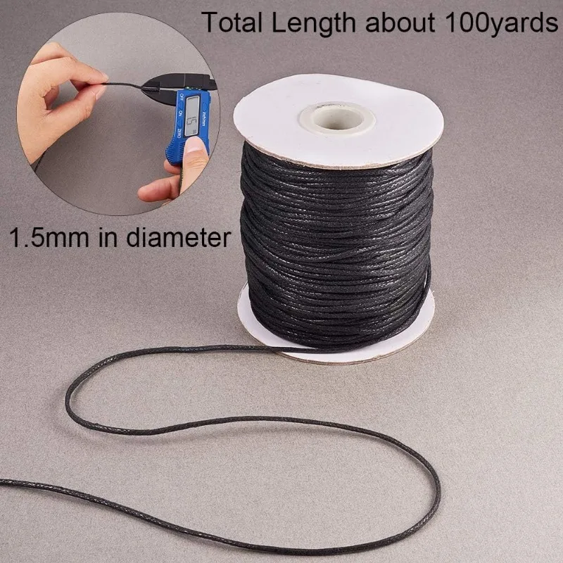 1Roll 100 Yards Waxed Cord Cot - Macrame Cord Cotton avaliação e preço